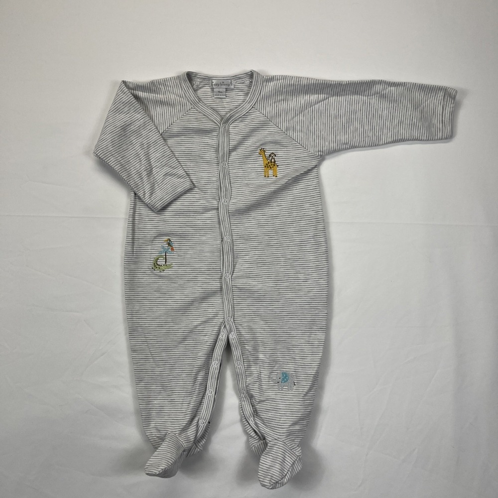 Kissy Kissy Stripe Footie Joyful Jungle 9Months